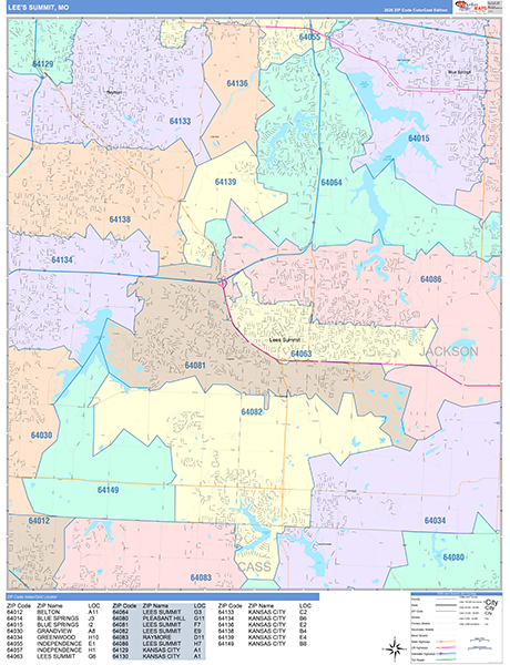 Lee's Summit, MO Zip Code Map